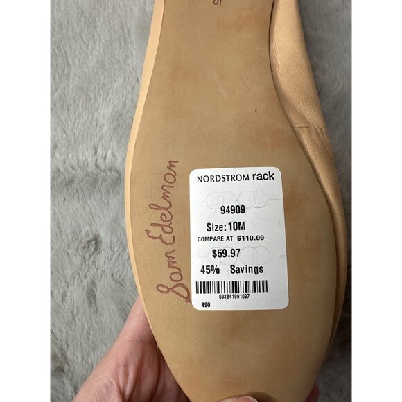 Sam Edelman Shoes Womens 10 Nude Ballet Flats Leather Comfort Classic - Picture 4 of 8